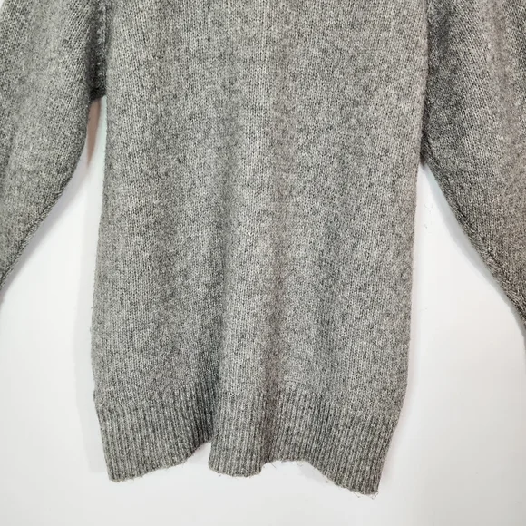 Zara Lace Up Oversized Wool Mohair Mock Neck Sweater Dress Grey Size Medium - Picture 9 of 11